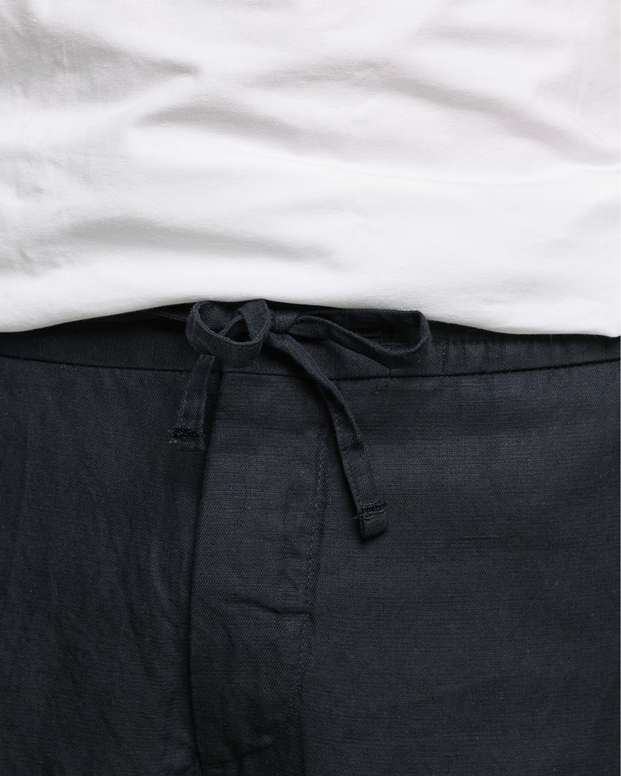 Herre | Bukser | J.Lindeberg | Sasha Drape Linen Drawstring Trousers Black