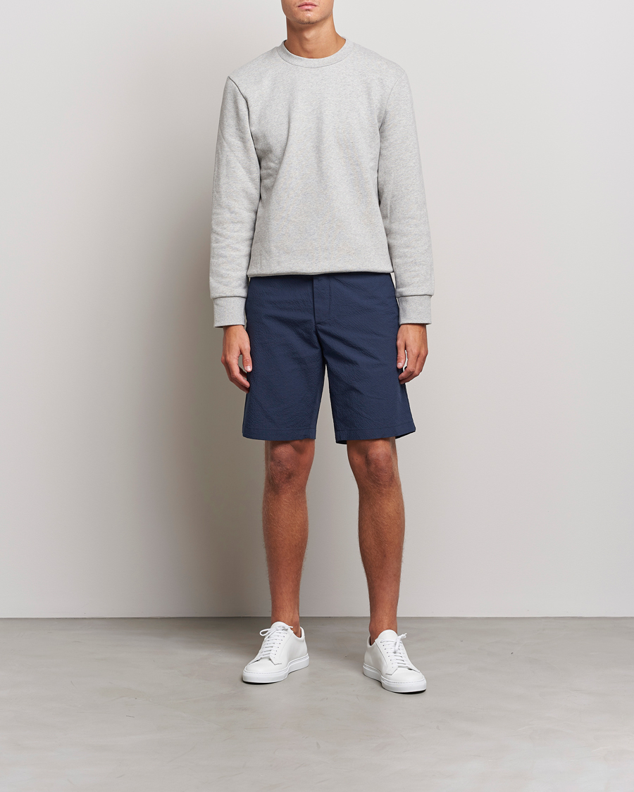 Herre | Shorts | J.Lindeberg | Nathan Seersucker Shorts Navy