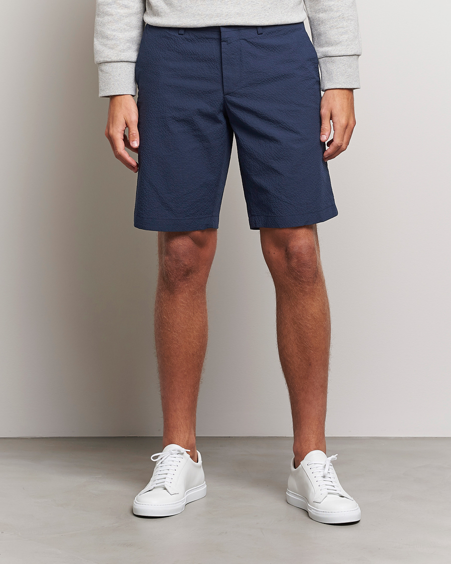 Herre | Shorts | J.Lindeberg | Nathan Seersucker Shorts Navy