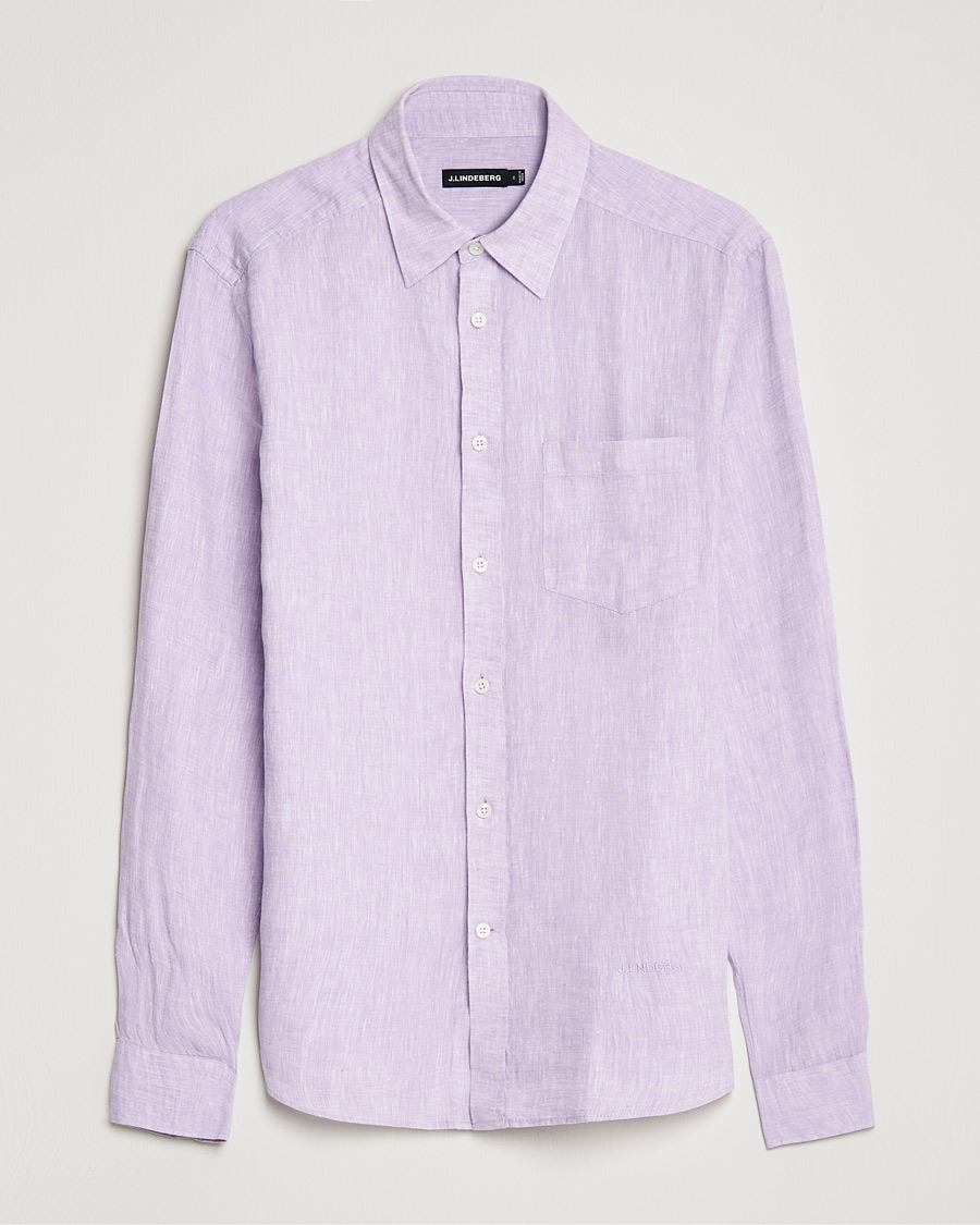 Herre | Skjorter | J.Lindeberg | Linen Melange Slim Shirt Rhapsody