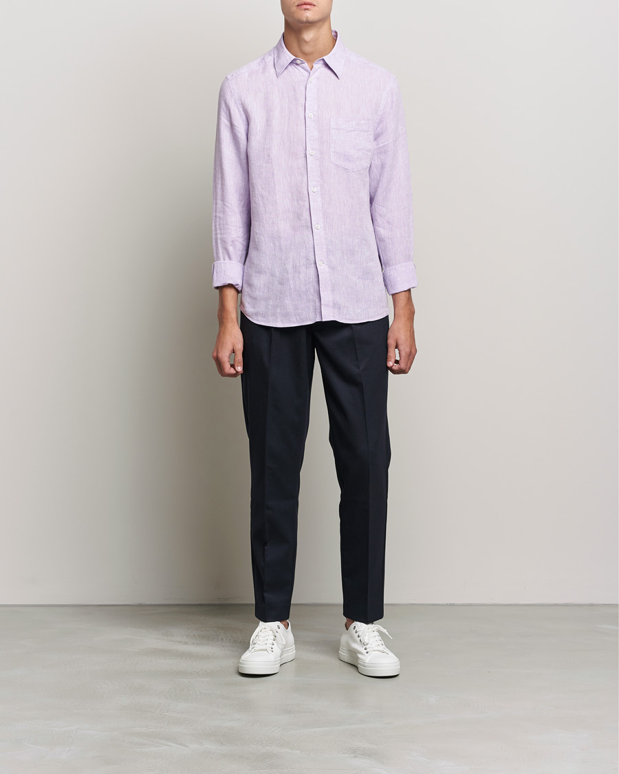 Herre | Skjorter | J.Lindeberg | Linen Melange Slim Shirt Rhapsody
