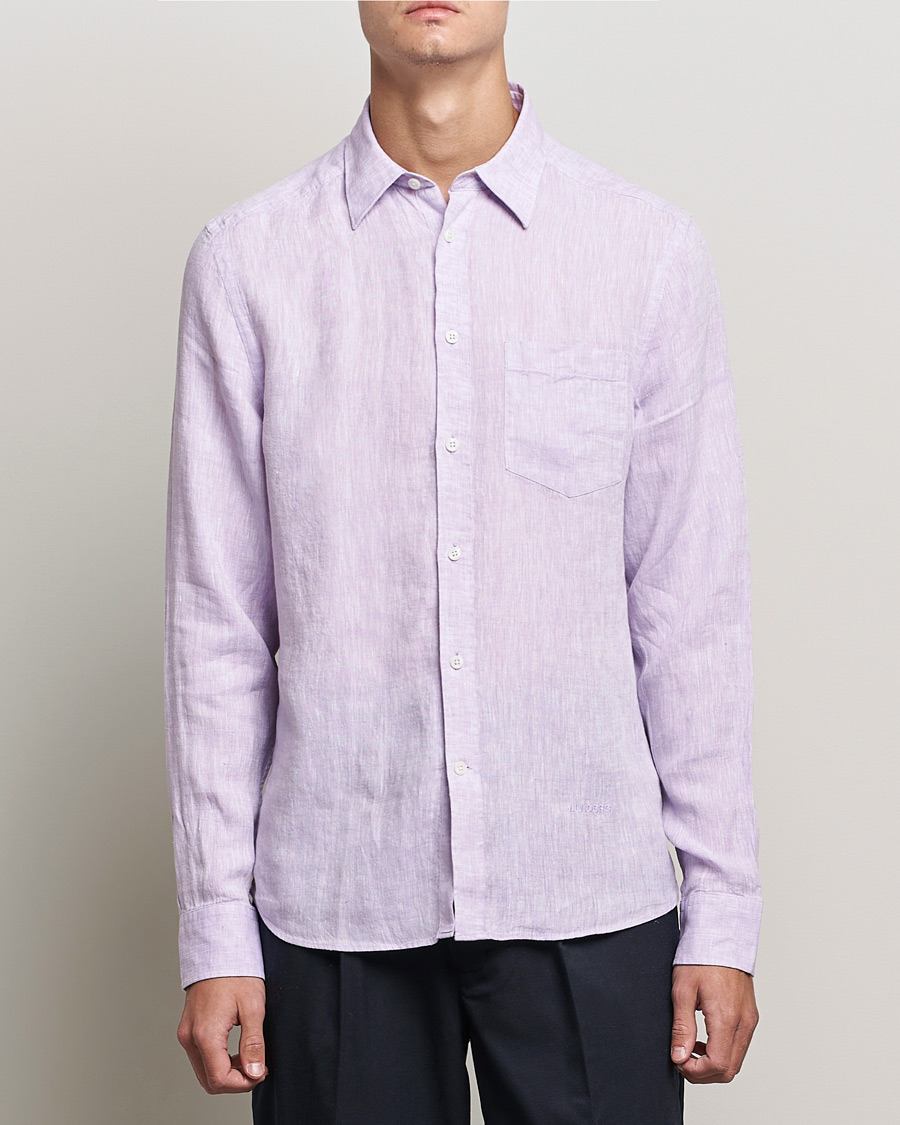 Herre | Skjorter | J.Lindeberg | Linen Melange Slim Shirt Rhapsody