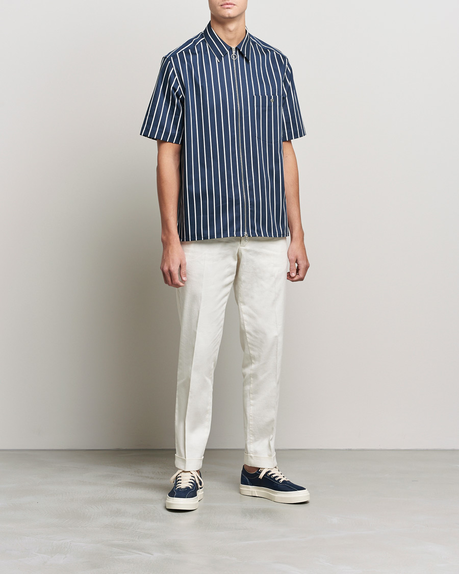 Herre | Kortermede skjorter | J.Lindeberg | Chainy Short Sleeve Zip Shirt Navy