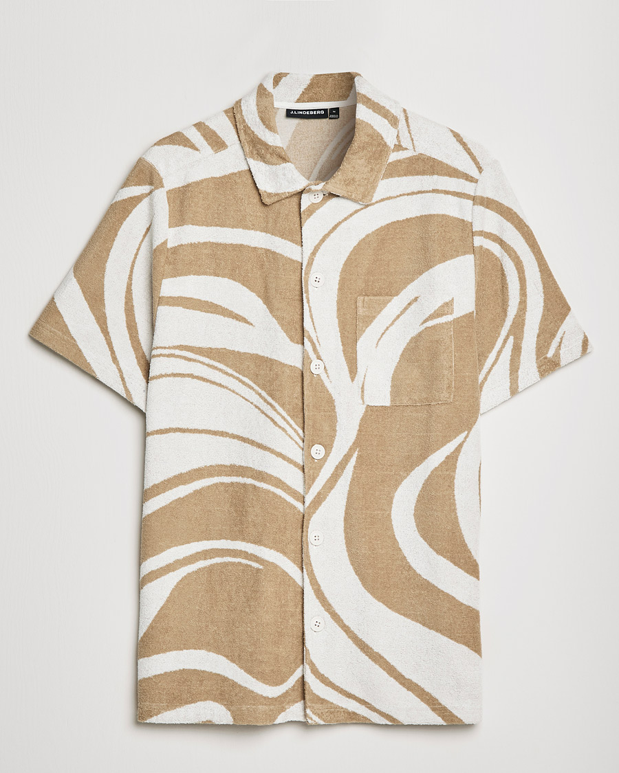 Herre | Skjorter | J.Lindeberg | BillyToweling Jacquard Shirt Safari Beige