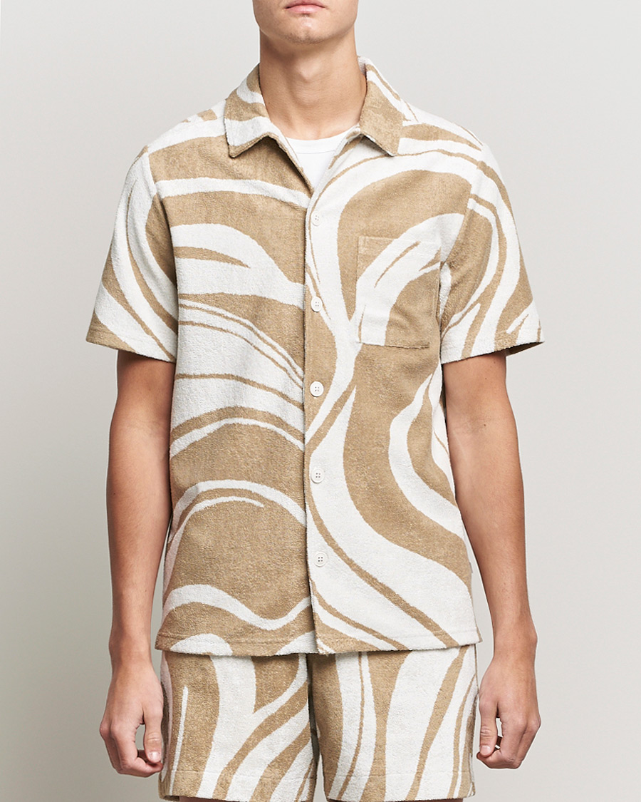 Herre | Kortermede skjorter | J.Lindeberg | BillyToweling Jacquard Shirt Safari Beige