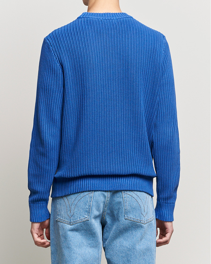 Herre | Gensere | J.Lindeberg | Coy Summer Structure Organic Cotton Sweater Royal Blue