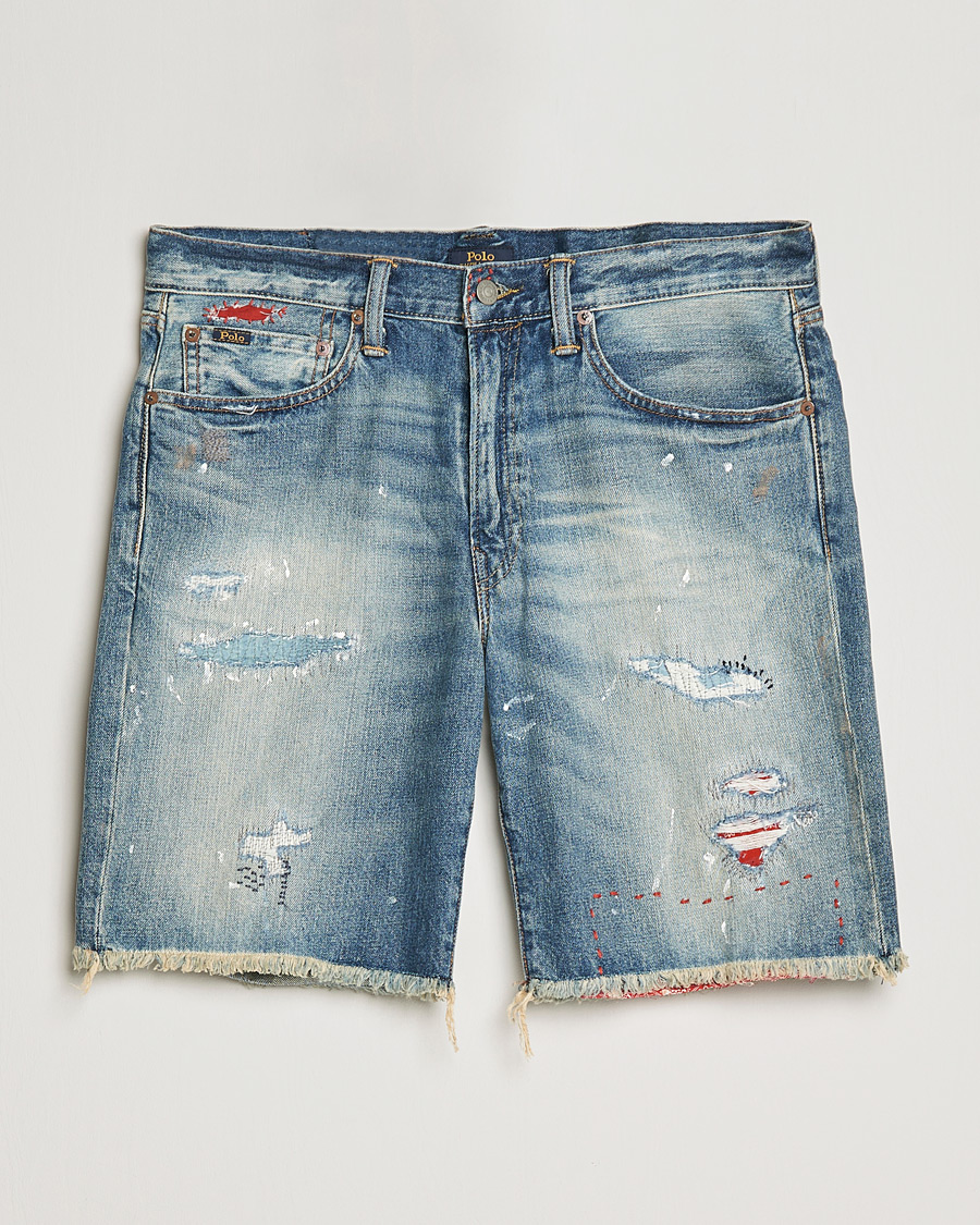 Herre | Shorts | Polo Ralph Lauren | Shredded Denim Shorts Blue
