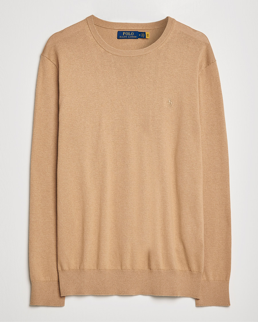 Herre | Gensere | Polo Ralph Lauren | Cotton/Cashmere Crew Neck Pullover Burlap Tan