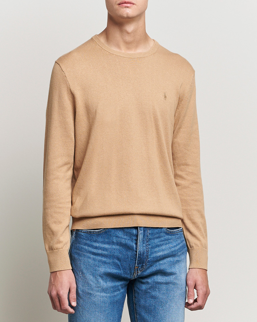 Herre | Gensere | Polo Ralph Lauren | Cotton/Cashmere Crew Neck Pullover Burlap Tan