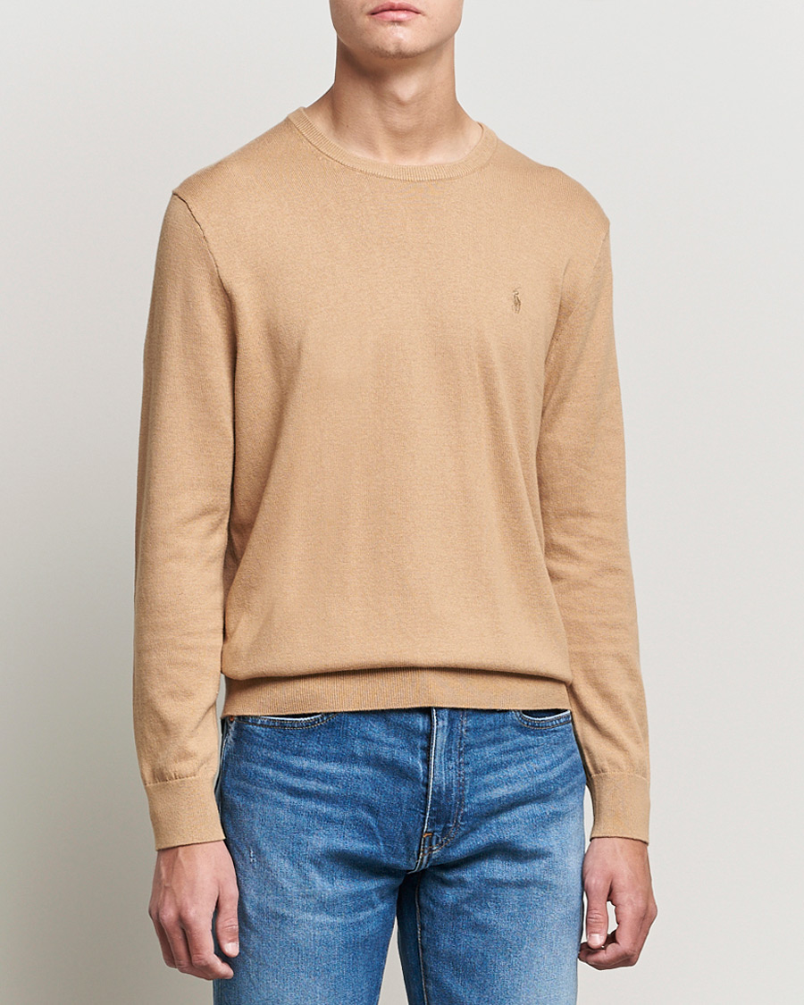 Men |  | Polo Ralph Lauren | Cotton/Cashmere Crew Neck Pullover Burlap Tan