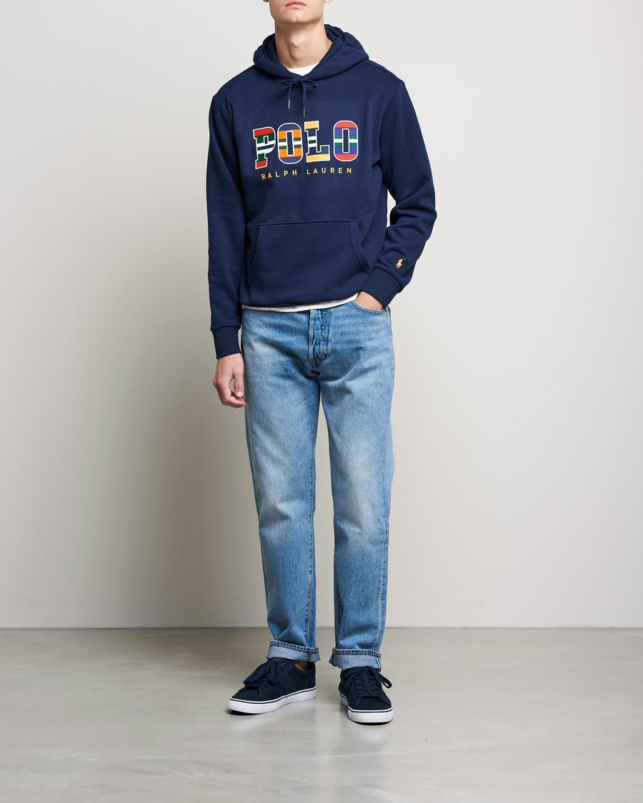 Herre | Gensere | Polo Ralph Lauren | Fleece Retro Logo Hoodie Cruise Navy