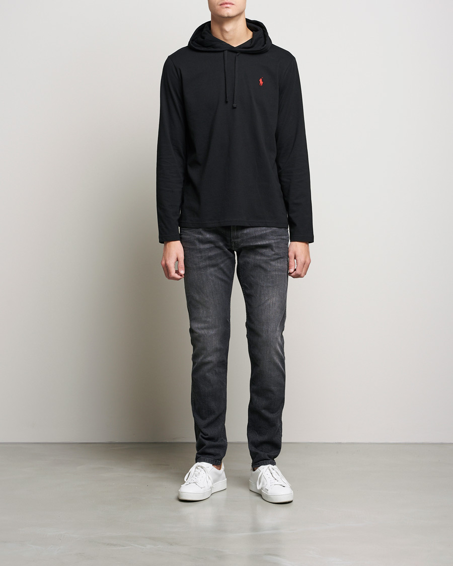 Herre | Gensere | Polo Ralph Lauren | Long Sleeve Hooded T-Shirt Polo Black