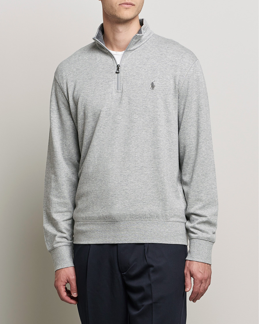 Herre |  | Polo Ralph Lauren | Double Knit Half-Zip Sweater Andover Heather