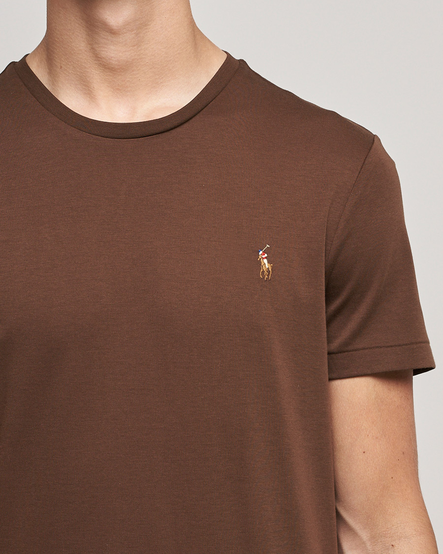 Herre | T-Shirts | Polo Ralph Lauren | Luxury Pima Cotton Crew Neck Tee American Brown