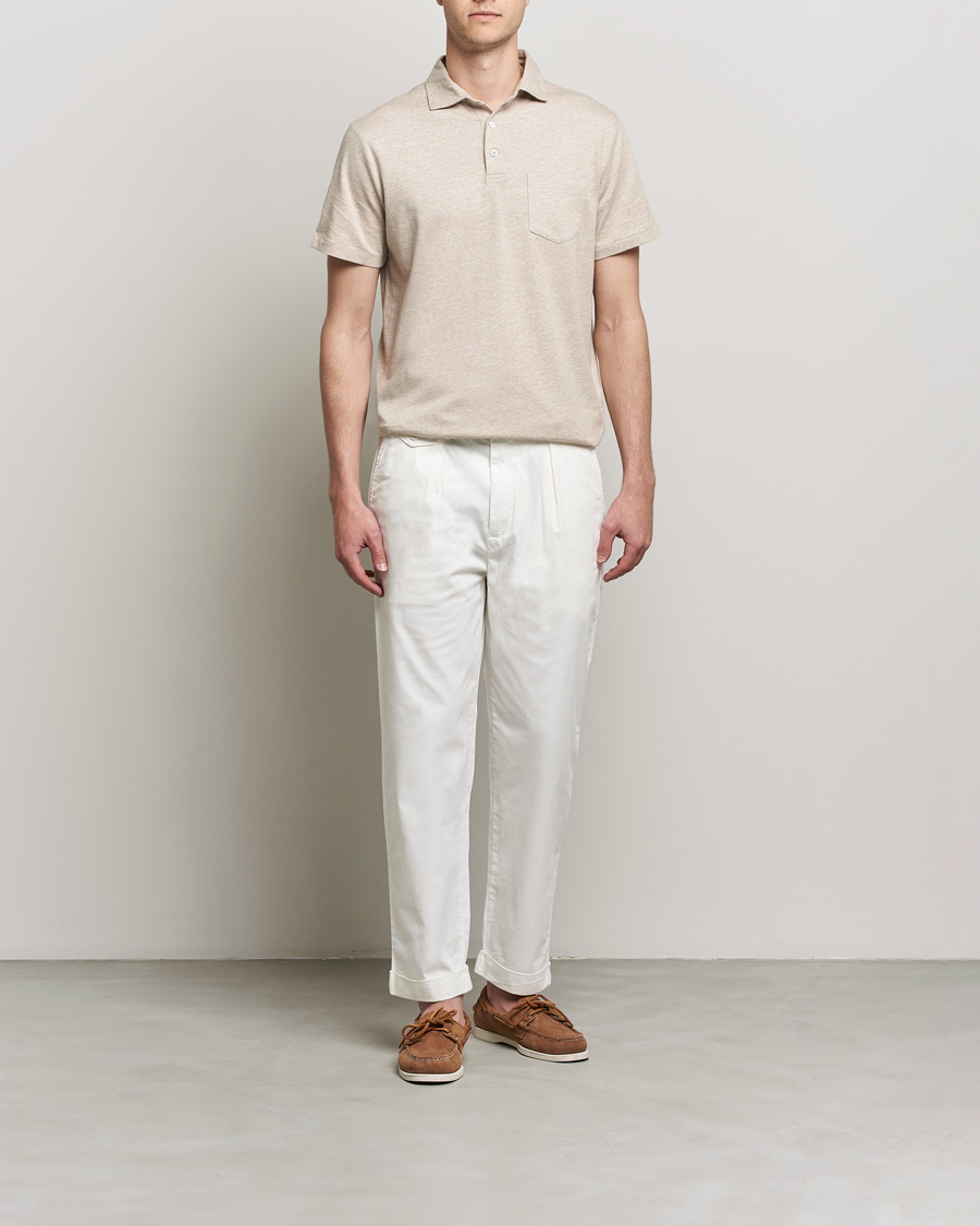 Herre | Pikéer | Polo Ralph Lauren | Custom Slim Fit Cotton/Linen Polo Tan Heather