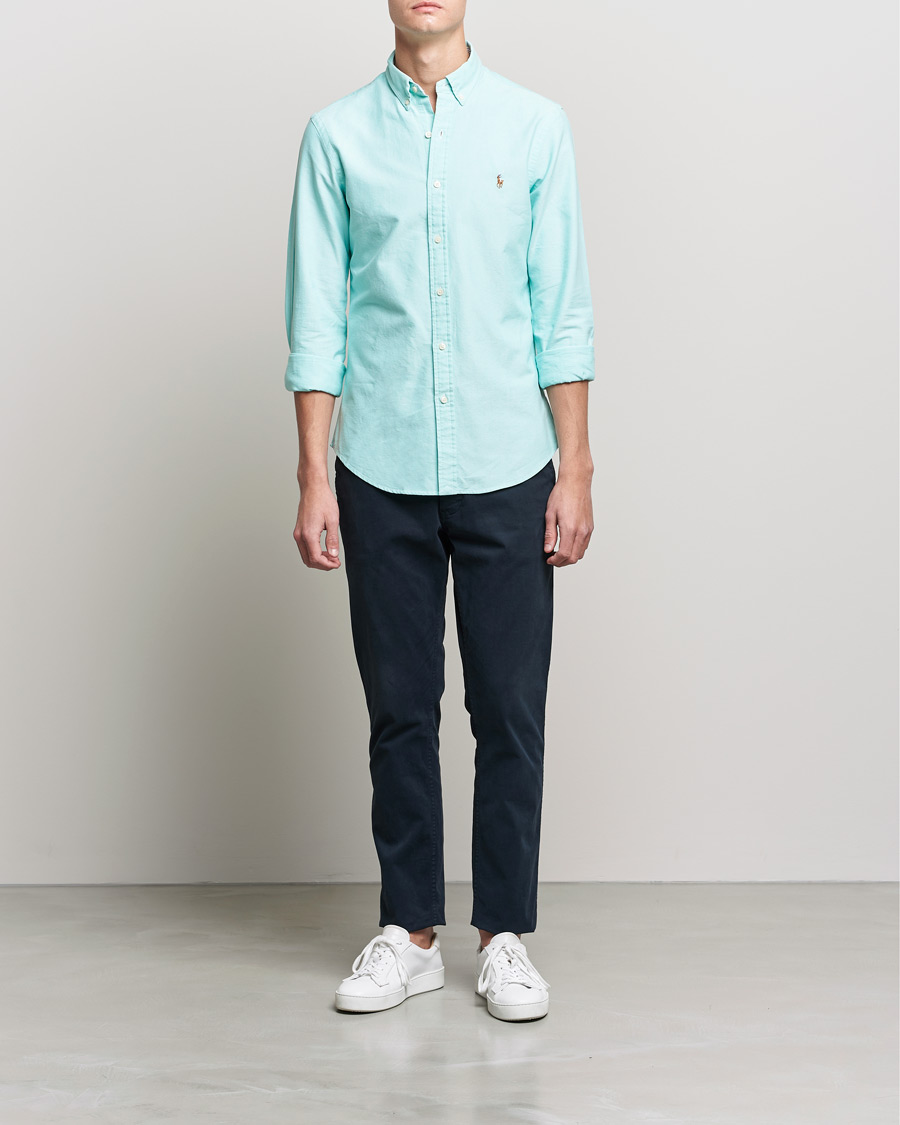 Herre | Skjorter | Polo Ralph Lauren | Slim Fit Oxford Button Down Shirt Sunset Green