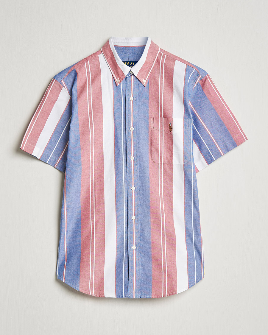 Herre |  | Polo Ralph Lauren | Custom Fit Oxford Short Sleeve Striped Shirt Multi