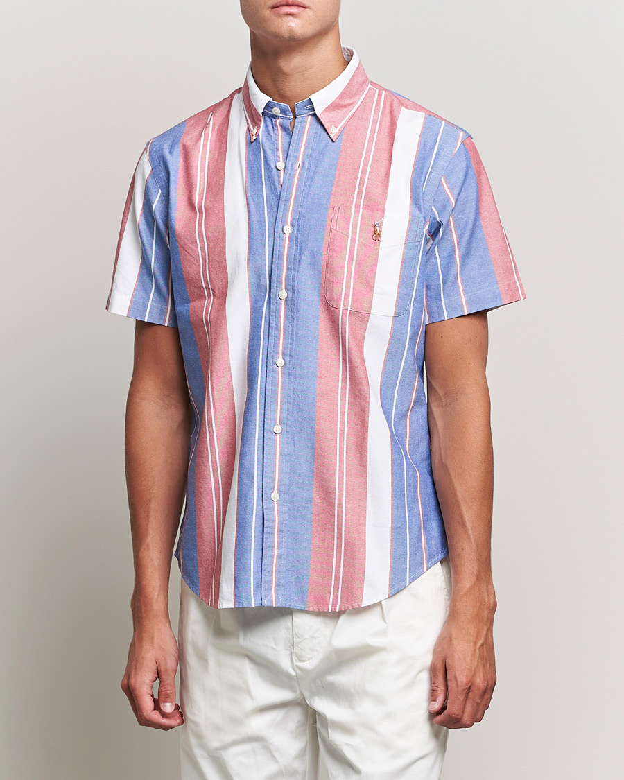 Herre |  | Polo Ralph Lauren | Custom Fit Oxford Short Sleeve Striped Shirt Multi