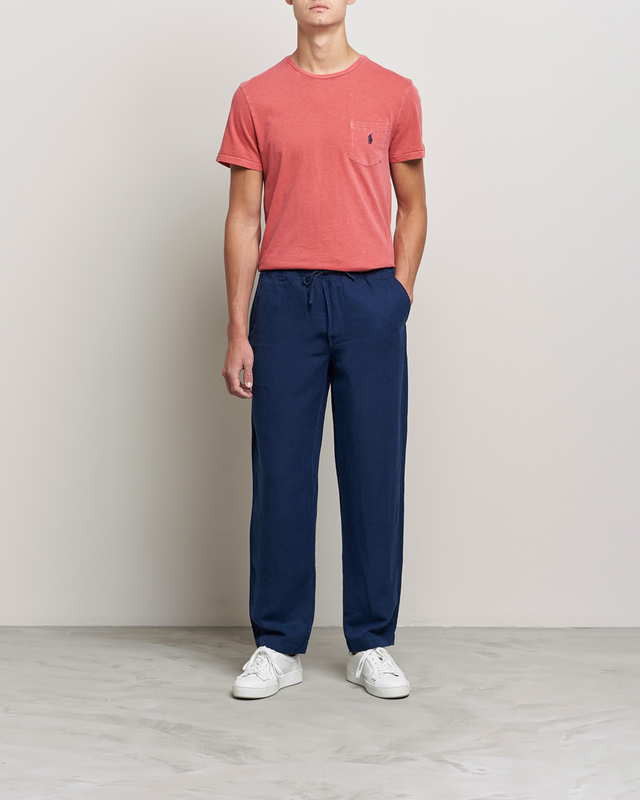 Herre | Bukser | Polo Ralph Lauren | Linen/Silk Drawstring Trousers Newport Navy