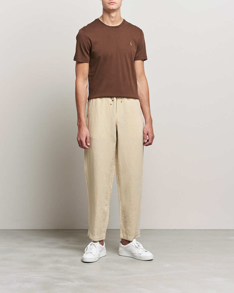 Herre | Plagg i lin | Polo Ralph Lauren | Linen/Silk Drawstring Trousers Tallow Cream