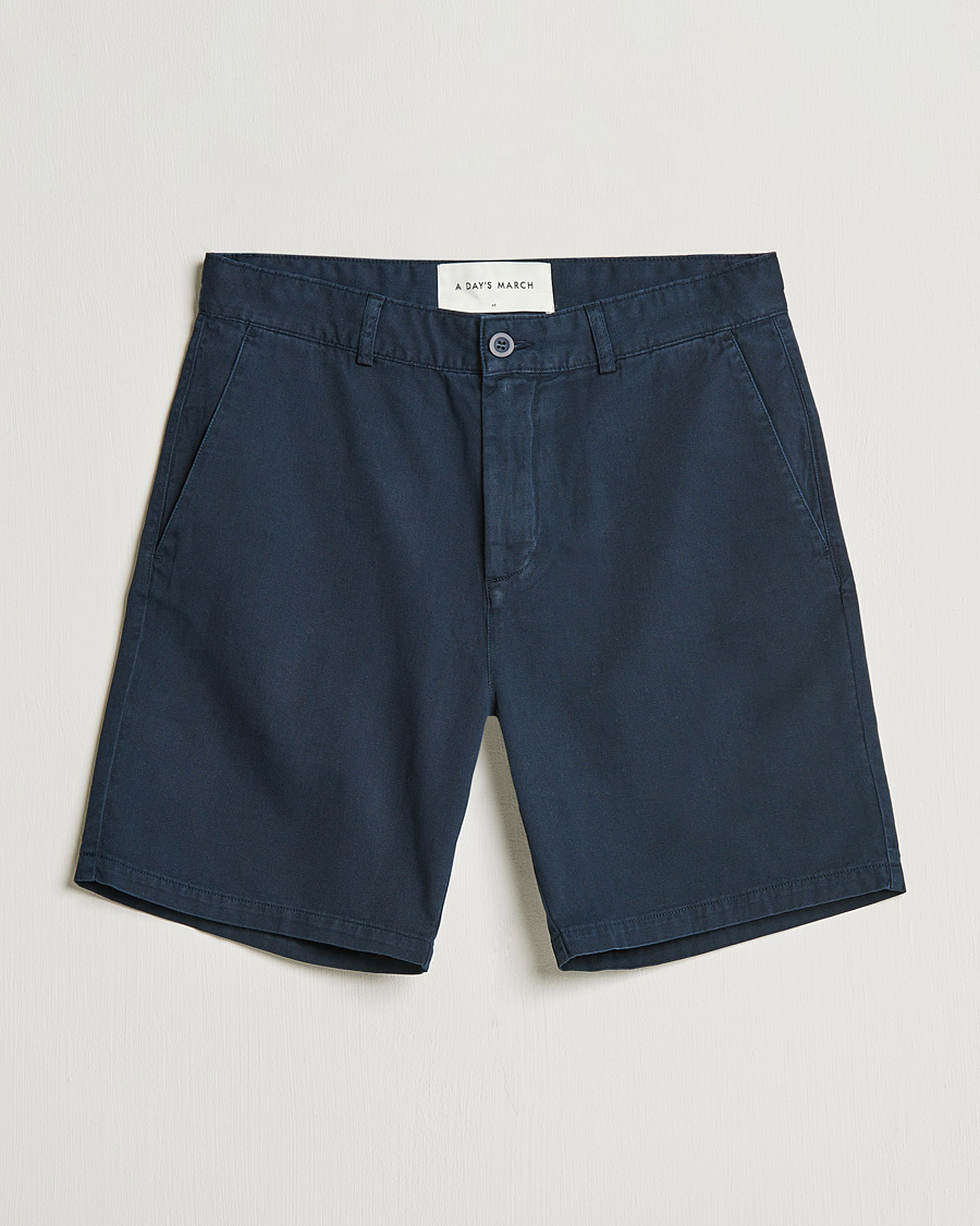 Herre | Chinosshorts | A Day's March | Erie Cotton Chino Shorts Navy