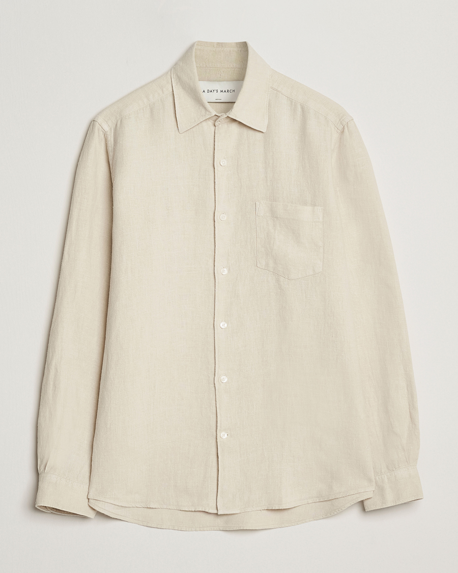 Herre | Skjorter | A Day's March | Abu Linen Shirt Sand