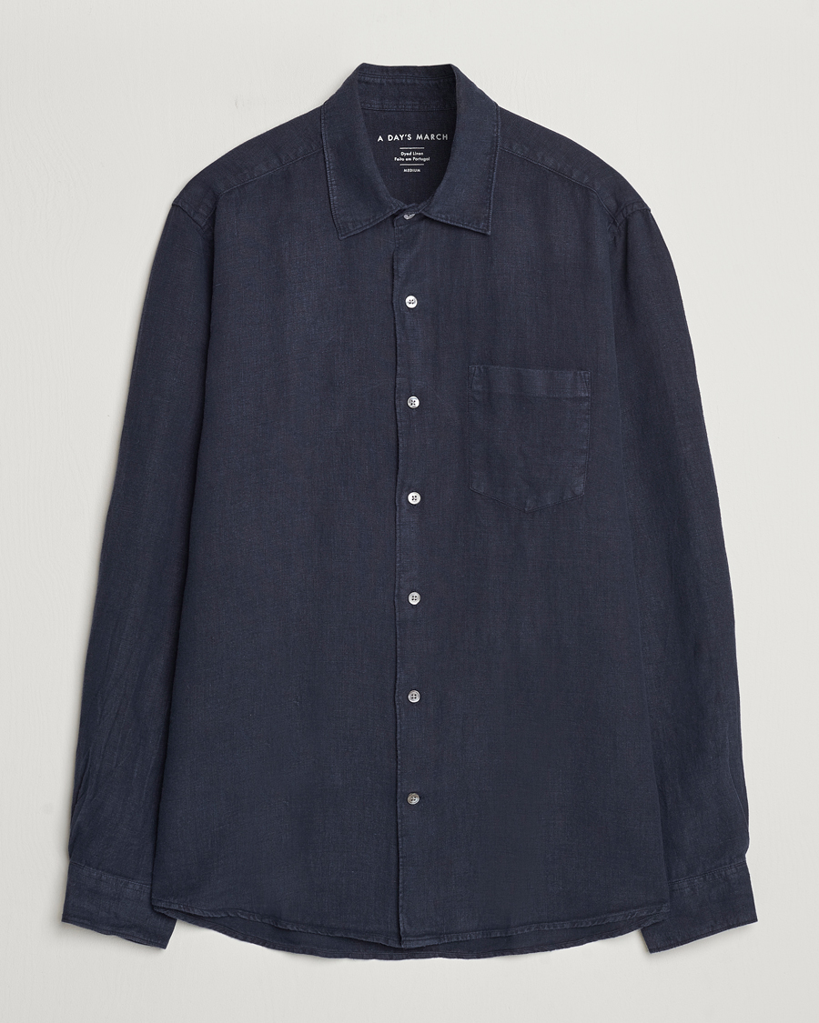 Herre |  | A Day's March | Abu Linen Shirt Navy