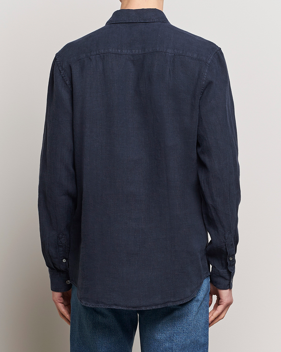 Herre | Skjorter | A Day's March | Abu Linen Shirt Dark Navy