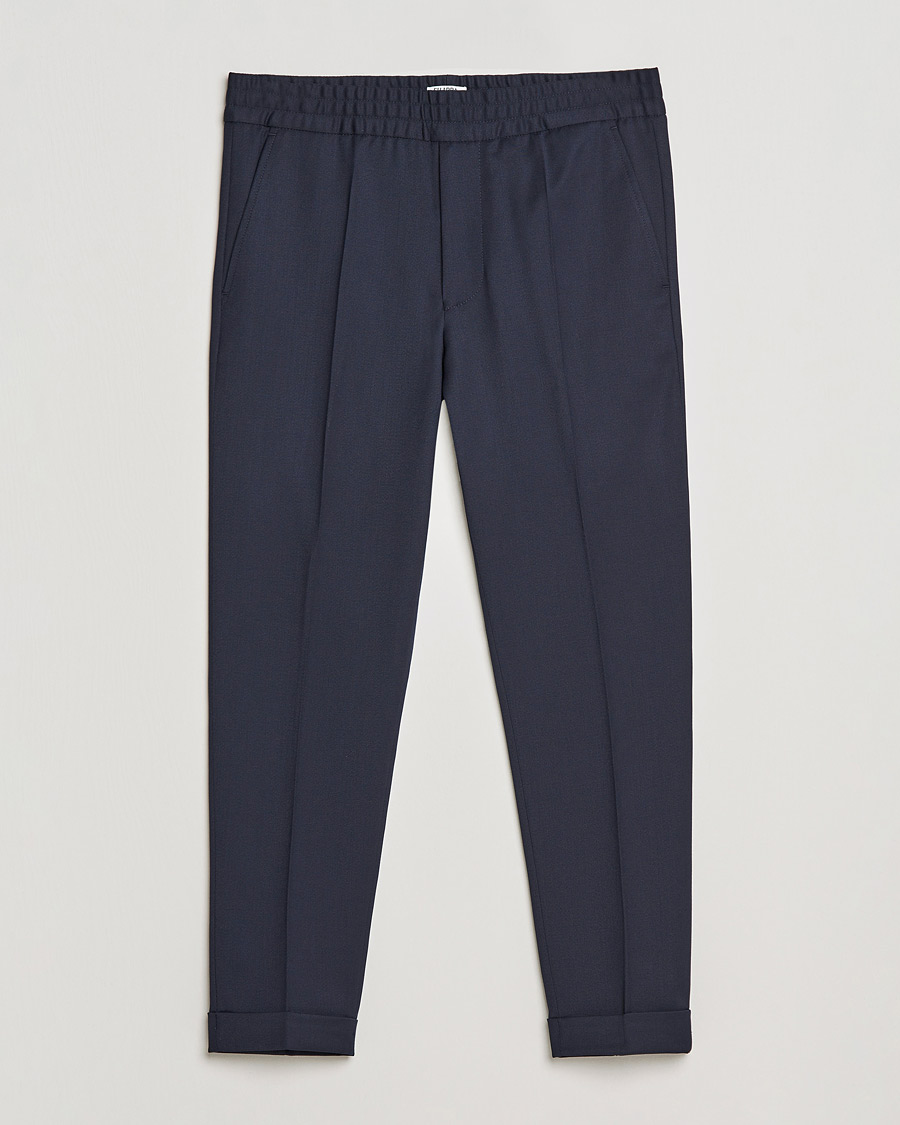 Herre | Bukser | Filippa K | Terry Gabardine Cropped Turn Up Trousers Navy