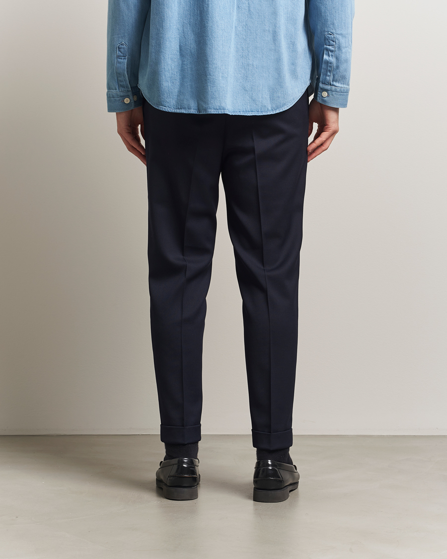 Herre | Bukser | Filippa K | Terry Gabardine Cropped Turn Up Trousers Navy