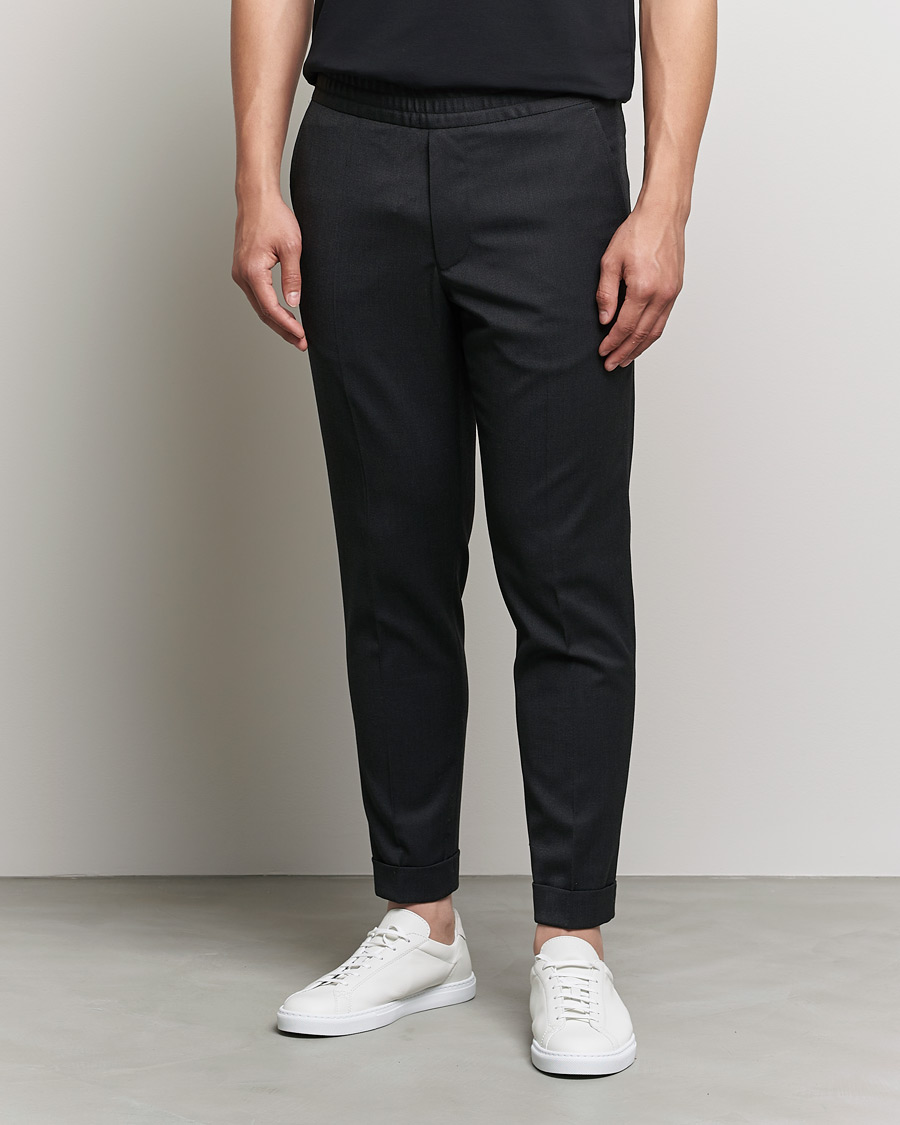 Herre | Bukser | Filippa K | Terry Gabardine Cropped Turn Up Trousers Anthracite