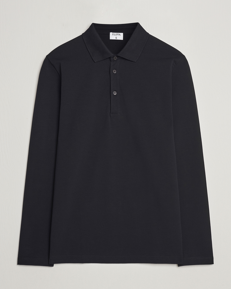 Herre | Pikéer | Filippa K | Luke Lycra Poloshirt Black