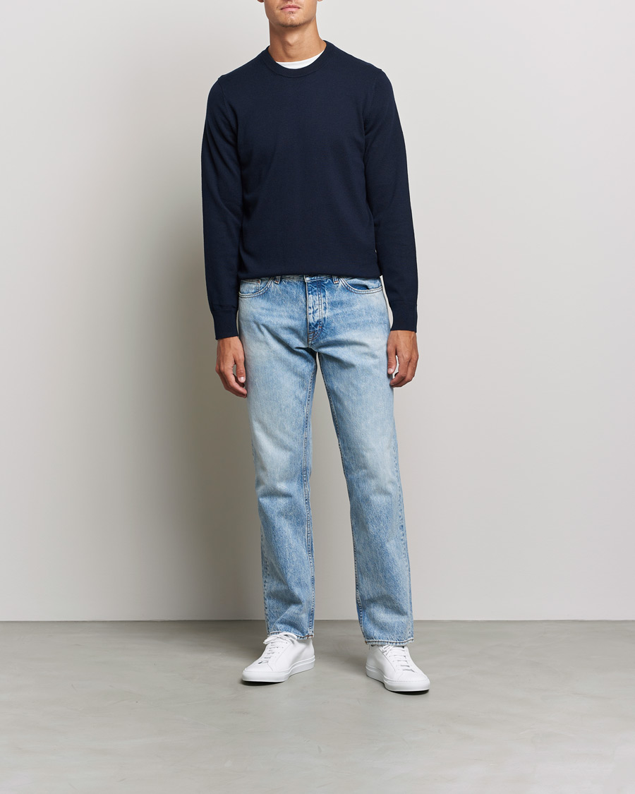 Herre | Gensere | Filippa K | Cotton Merino Basic Sweater Navy