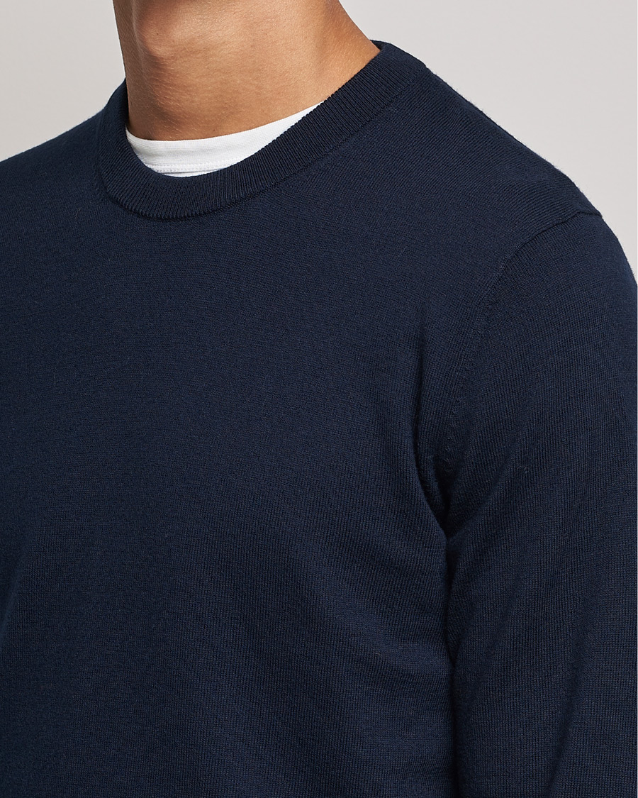 Herre | Gensere | Filippa K | Cotton Merino Basic Sweater Navy