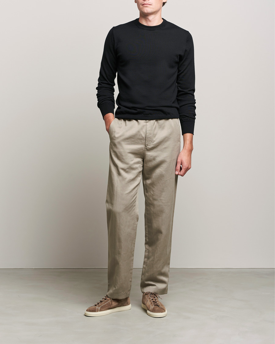 Herre | Gensere | Filippa K | Merino Round Neck Sweater Black