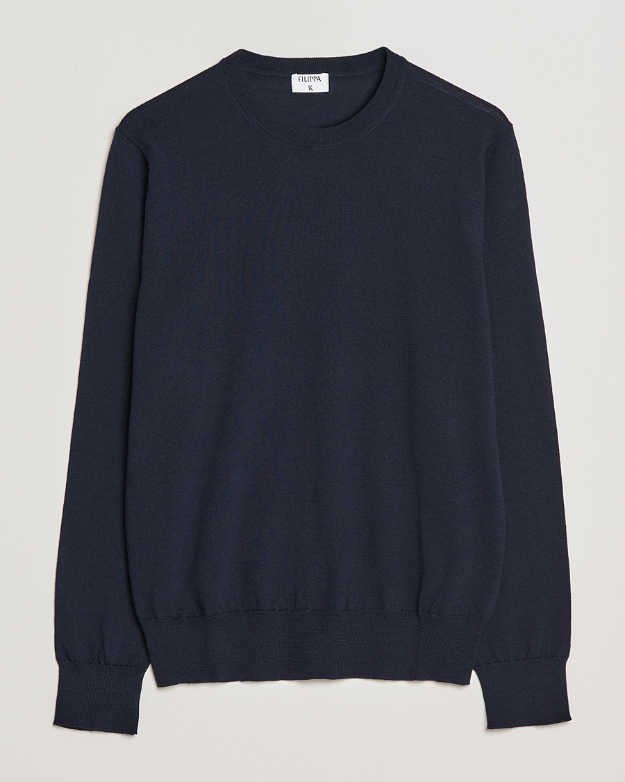 Herre | Gensere | Filippa K | Merino Round Neck Sweater Navy