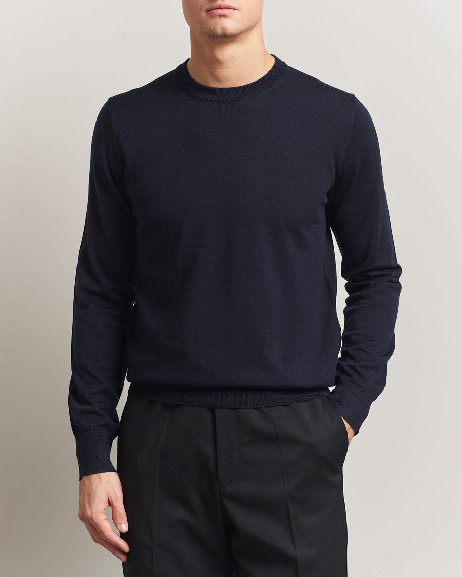 Herre | Gensere | Filippa K | Merino Round Neck Sweater Navy