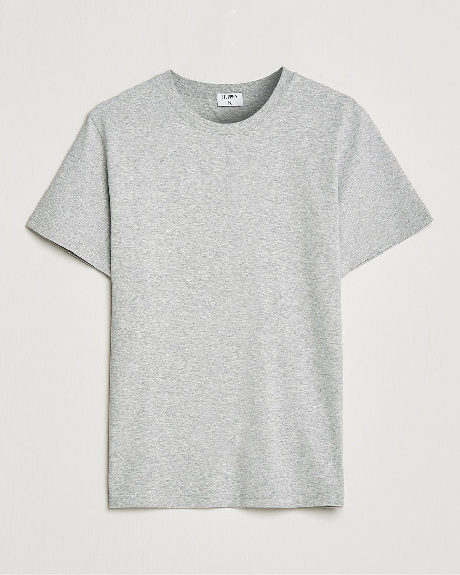 Herre | T-Shirts | Filippa K | Soft Lycra Tee Light Grey Melange