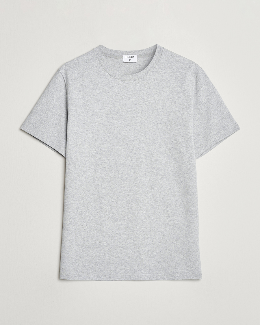 Herre | T-Shirts | Filippa K | Soft Lycra Tee Light Grey Melange