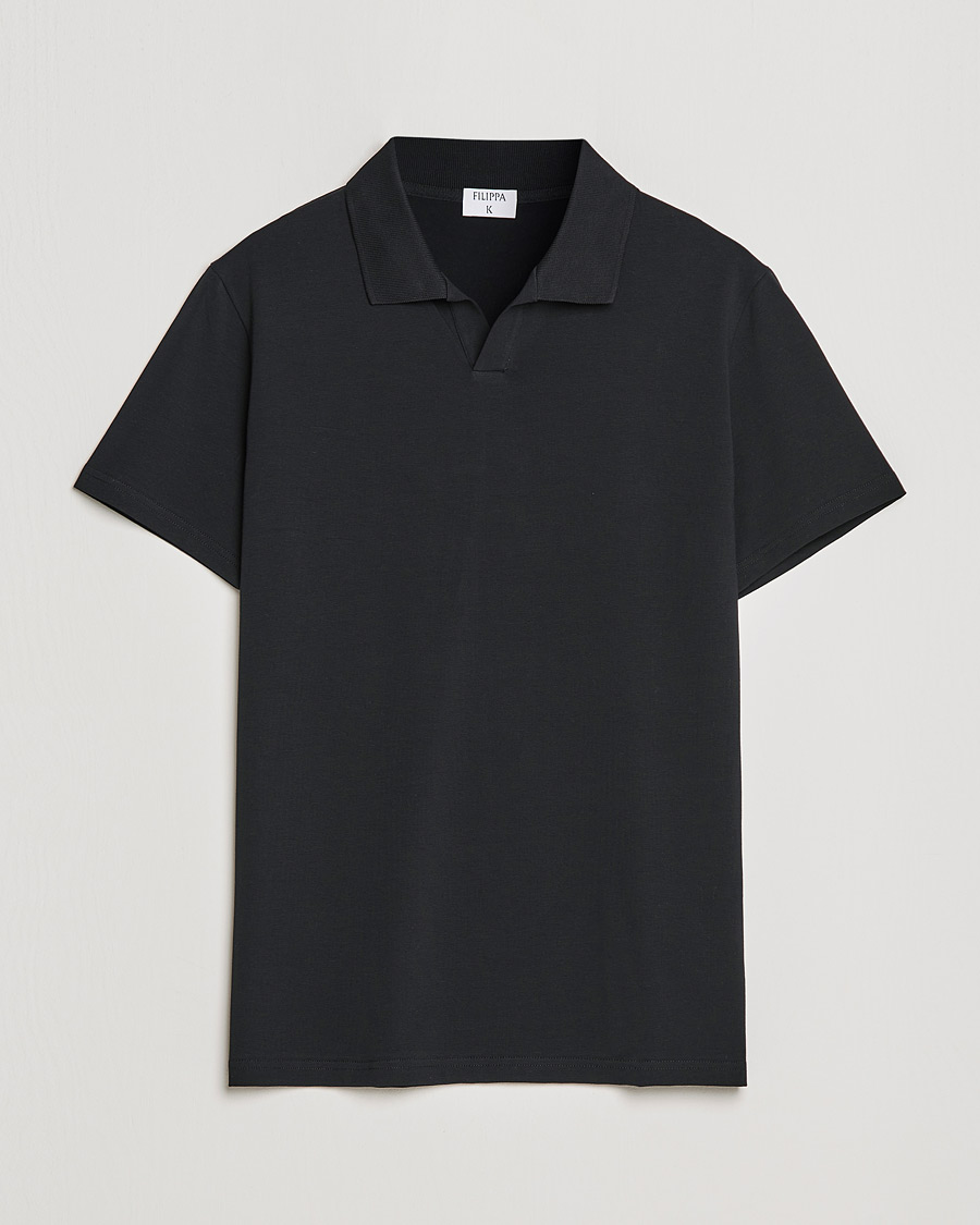 Herre | Pikéer | Filippa K | Soft Lycra Polo Tee Black