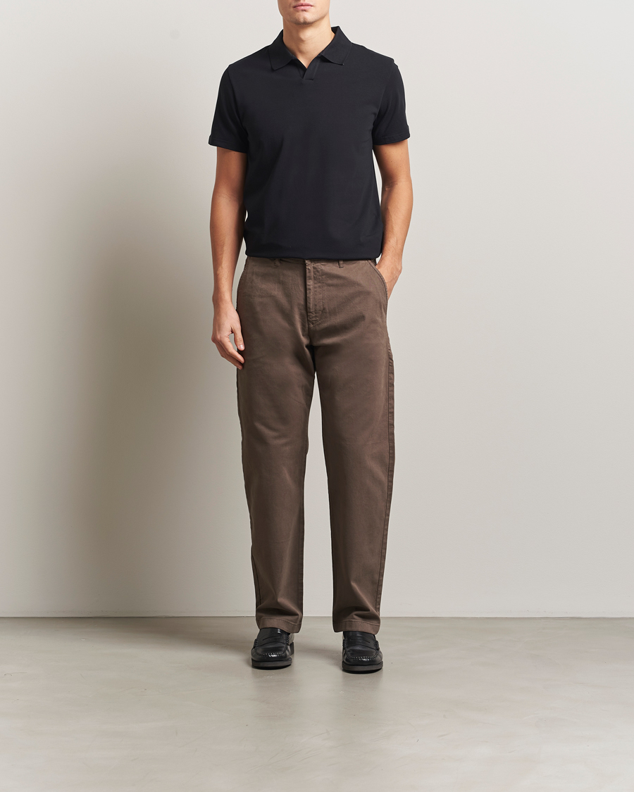 Herre | Pikéer | Filippa K | Soft Lycra Polo Tee Black