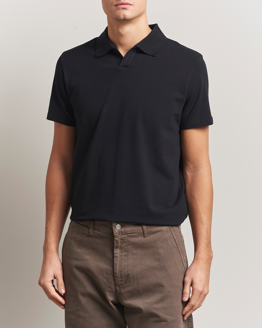 Herre | Pikéer | Filippa K | Soft Lycra Polo Tee Black