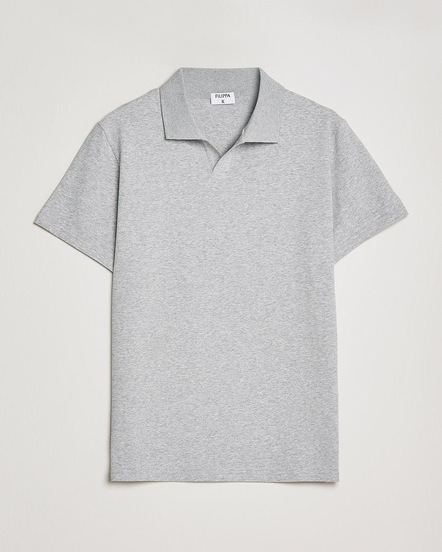 Herre | Pikéer | Filippa K | Soft Lycra Polo Tee Light Grey Melange