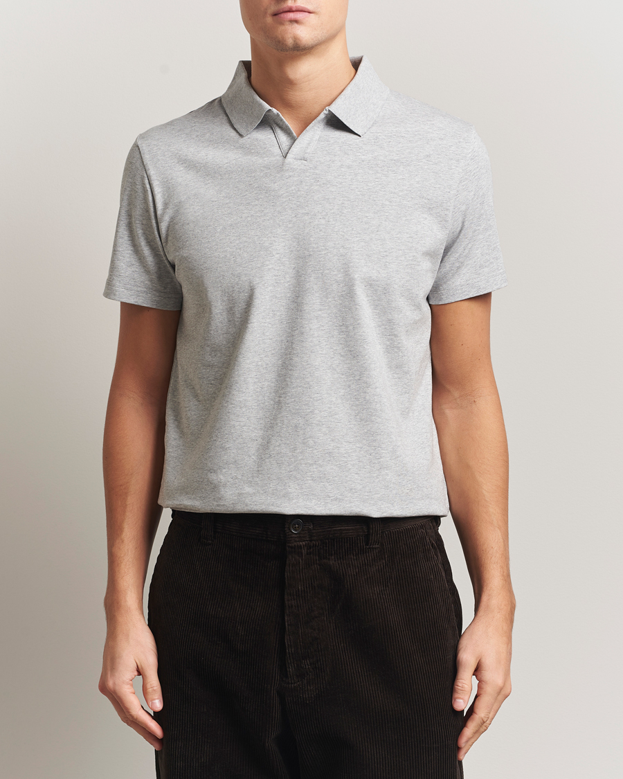 Herre | Pikéer | Filippa K | Soft Lycra Polo Tee Light Grey Melange