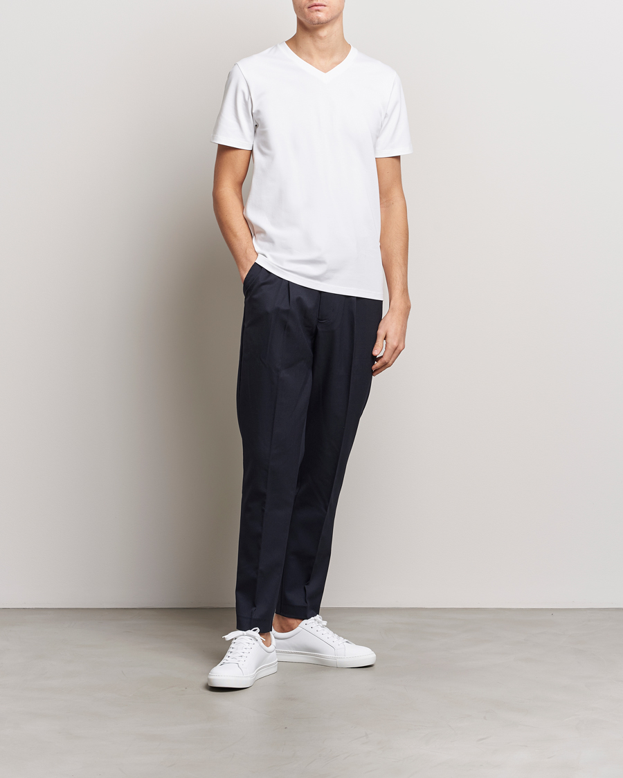 Herre | T-Shirts | Filippa K | Soft Lycra V-Neck Tee White