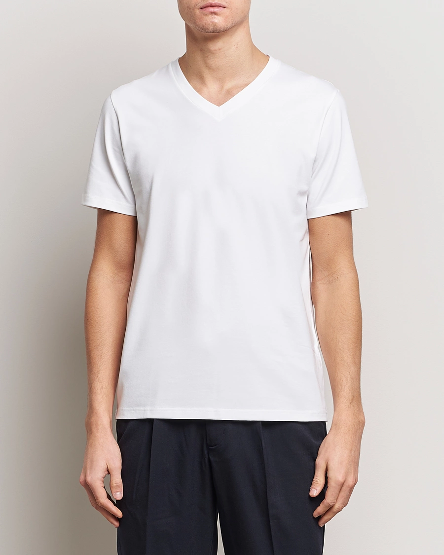 Herre | T-Shirts | Filippa K | Soft Lycra V-Neck Tee White