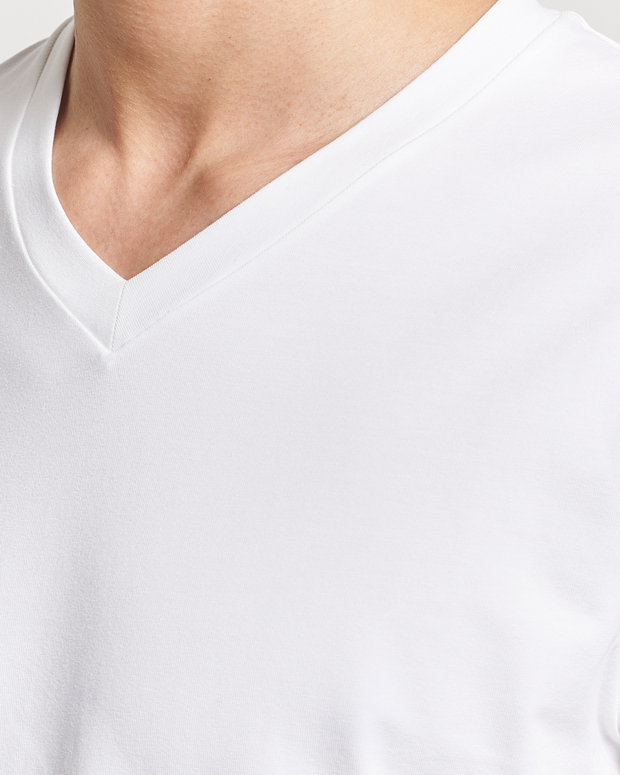 Herre | T-Shirts | Filippa K | Soft Lycra V-Neck Tee White