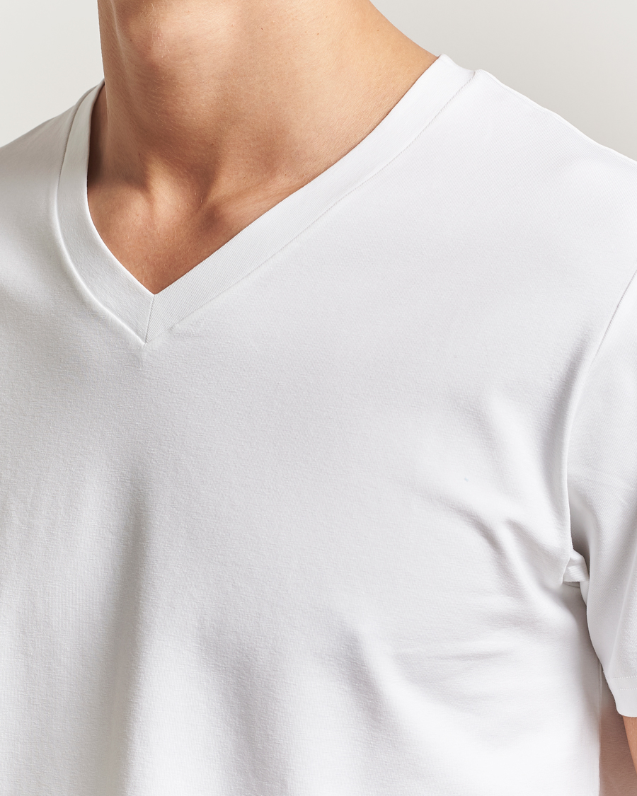 Herre | T-Shirts | Filippa K | Soft Lycra V-Neck Tee White
