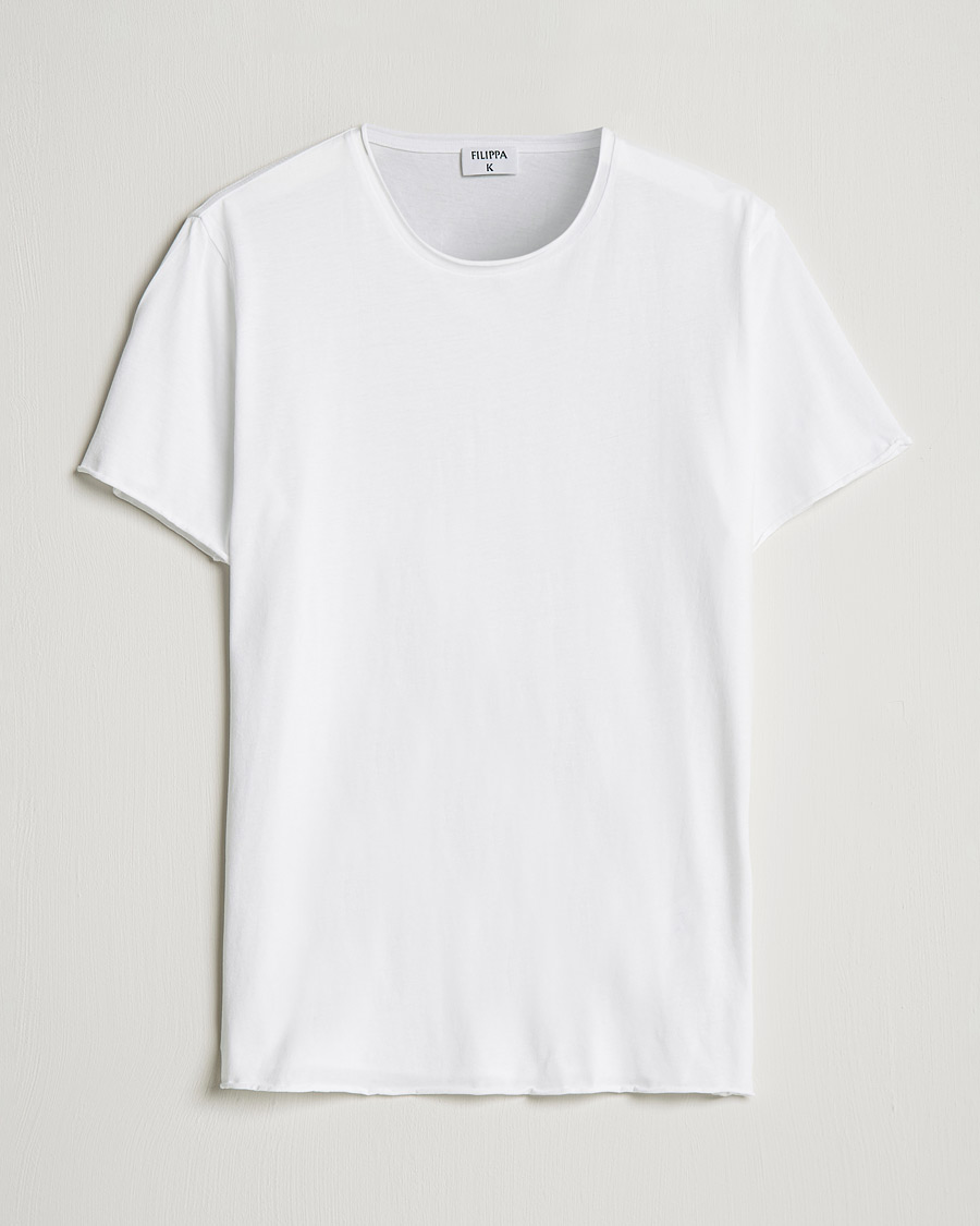 Herre | T-Shirts | Filippa K | Roll Neck Crew Neck Tee White
