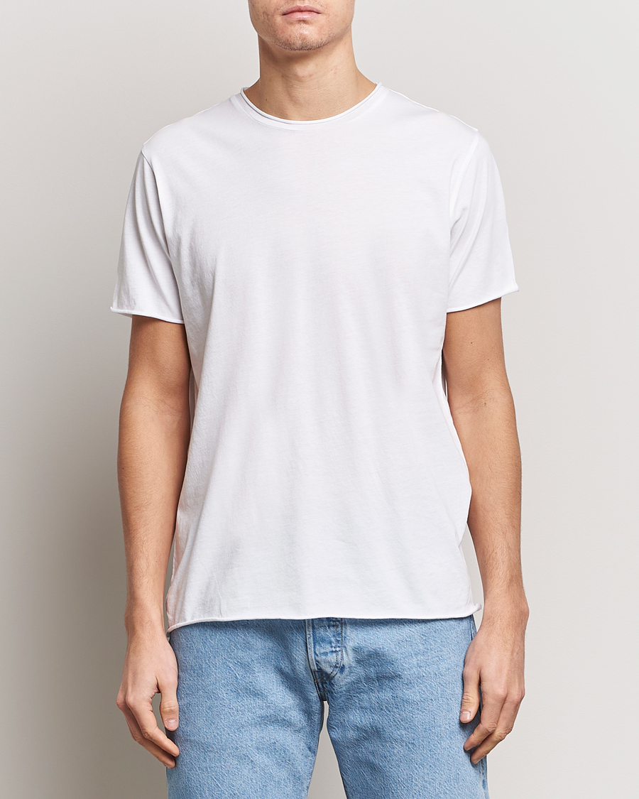 Herre | Hvite t-shirts | Filippa K | Roll Neck Crew Neck Tee White